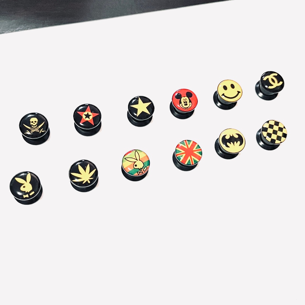 ต่างหูจิวตาไก่8mm--12mm1 ชิ้น (1pcs)-พลาสติก