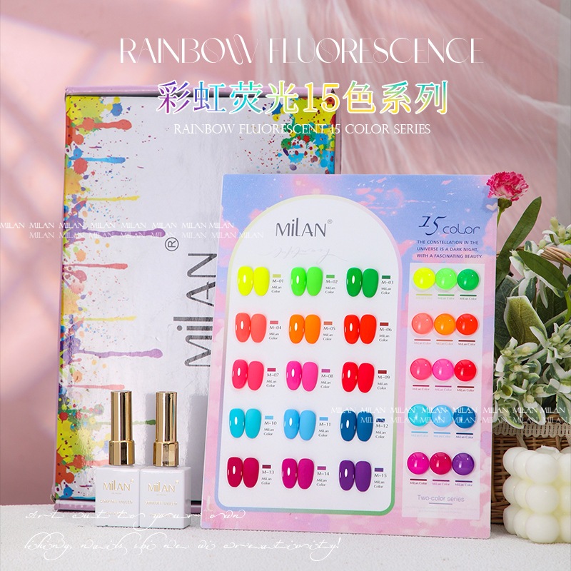 สีพื้น โทนนีออน เซ็ต 15 สี ღ แบรนด์ Milan ღ