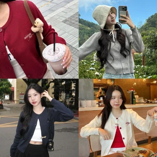 Sistersfabric - Anna Cardigan เสื้อคาดิแกนไหมพรม ปักโลโก้ มีกระดุม ผ้าหนานุ่ม