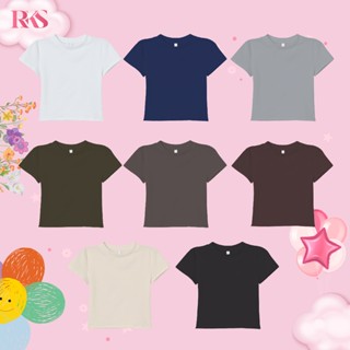 เสื้อยืดสีEarth-Tone แขนสั้น พรางพุงเข้ารูปเอวสวน Cotton100%…