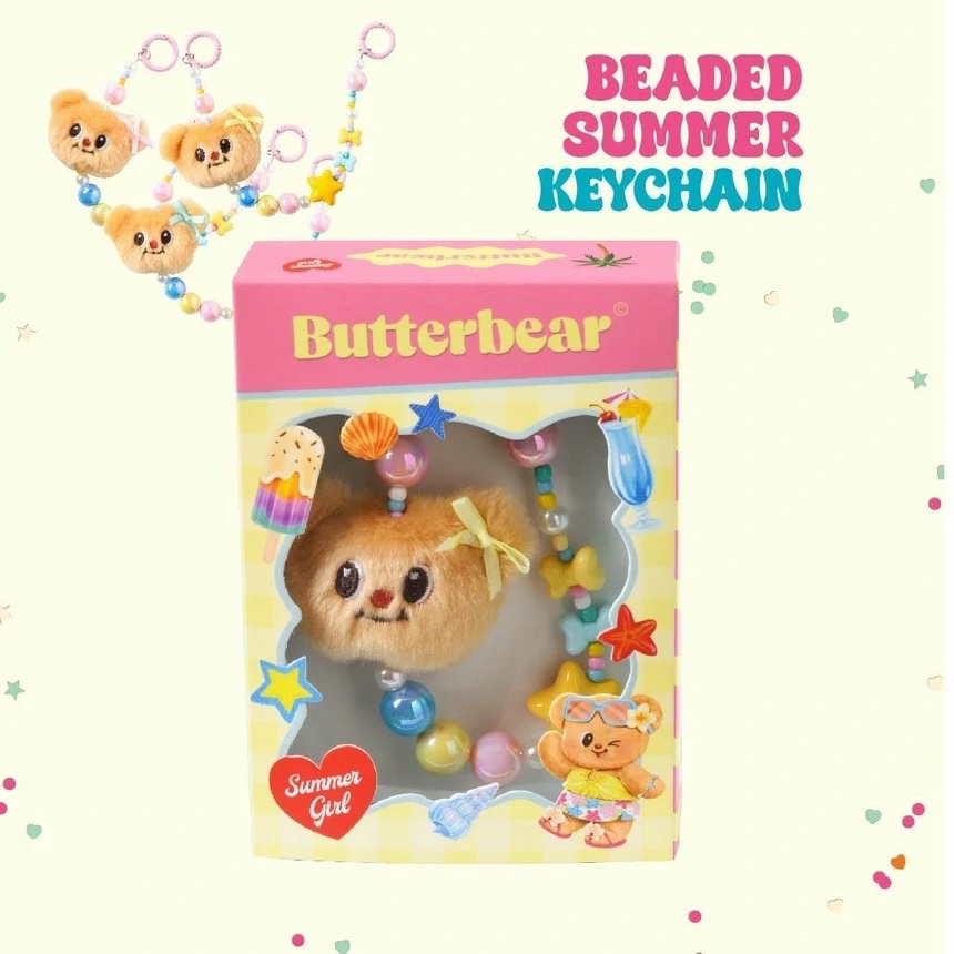 [พร้อมส่ง] พวงกุญแจลูกปัด summer beaded keychain พวงกุญแจลูกปัดน้องเนย