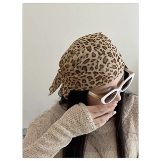 พร้อมส่ง🐯 Chic & cool Y2K ผ้าโพกผมลายเสือดาวแนววินเทจ เดินชายหาด ผ้าคลุมศีรษะสไตล์ที่ไม่ซ้ำใคร ใช้ผูกหรือคาดศีรษะ