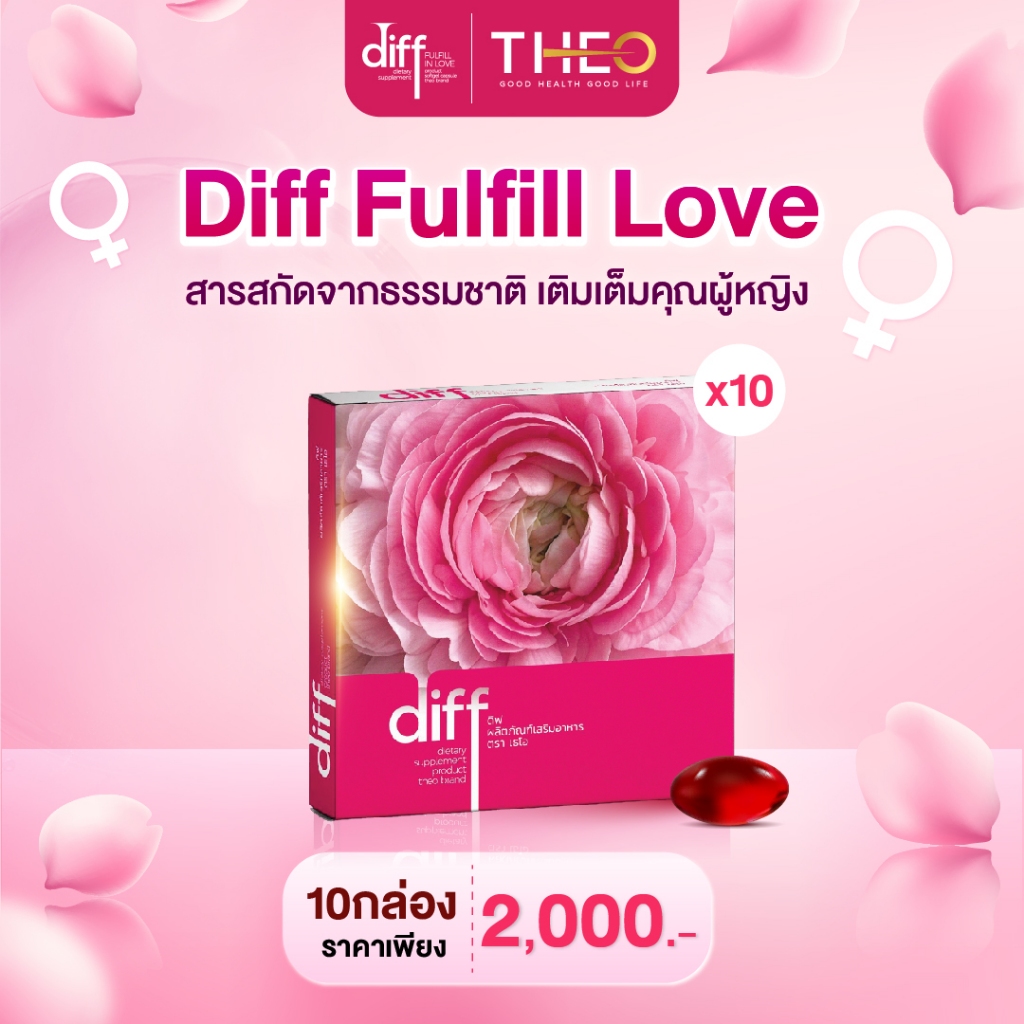 Diff ดิฟ อาหารเสริมเพื่อสุขภาพผู้หญิง ฟื้นฟูภายใน คืนความสุขรัก (10 กล่อง)