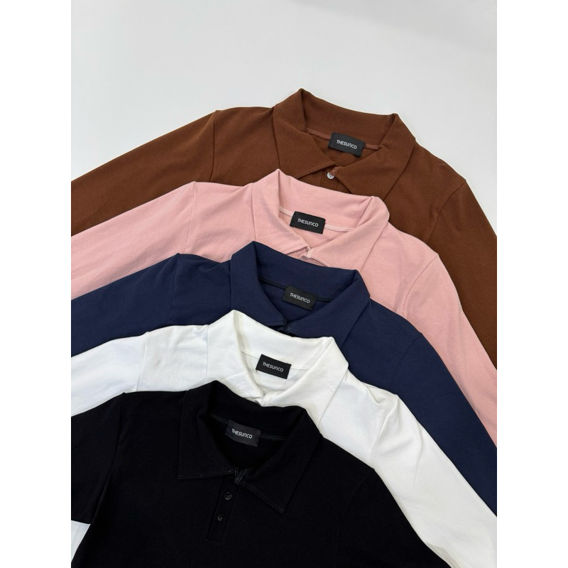 THESUNCO- VEDA TOP “วี-ด้า“เสื้อโปโลแขนยาว ผ้านุ่ม ยืดหยุ่นดี