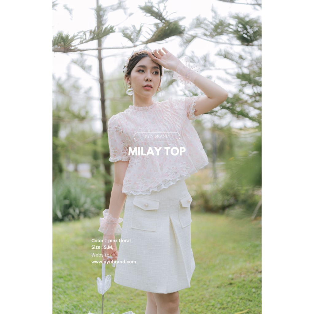 Milay Top (Pink Floral, Blue Floral, Off white) - PYN Brand