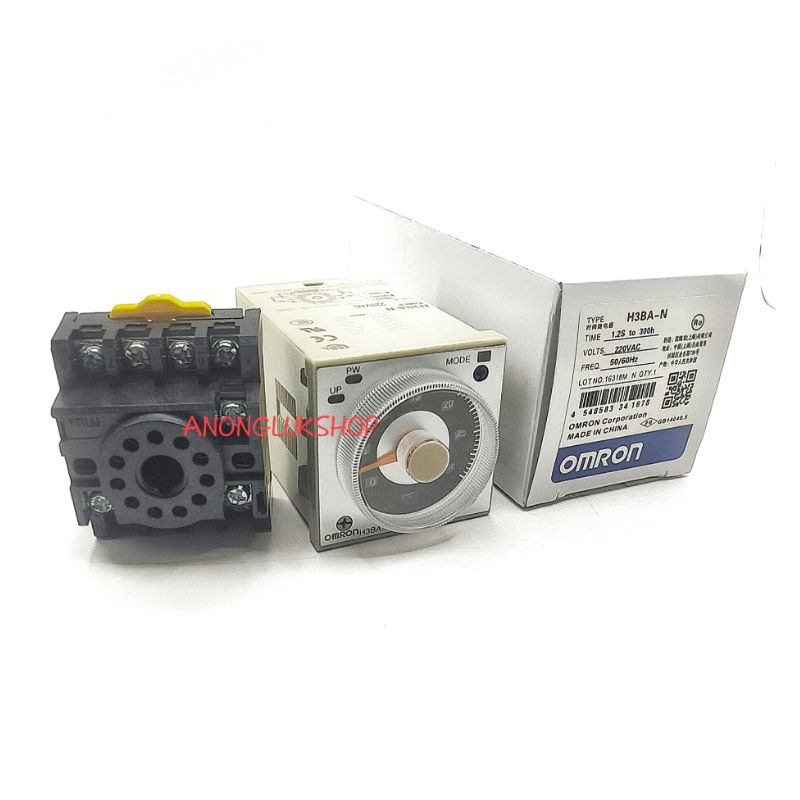 พร้อมฐาน H3BA-N 220VAC 50/60Hz ทามเมอร์ 11ขากลม 1.2S to 300H  220Vac TIMER H3BA-N 5A 250VAC