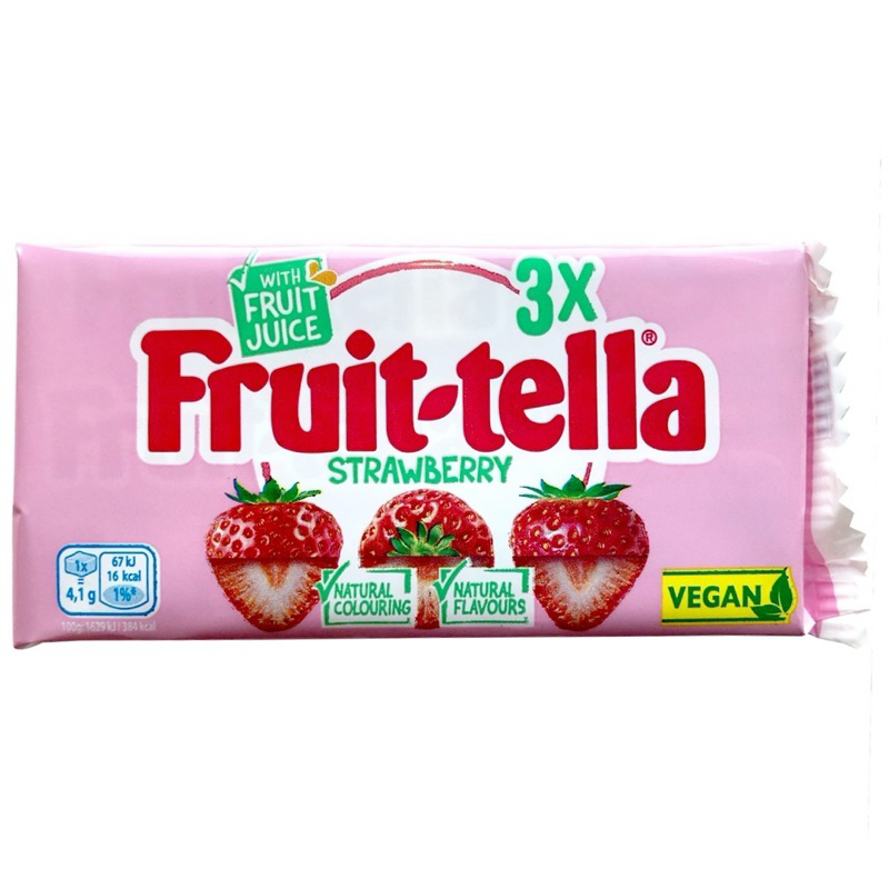 Fruit-tella strawberry/ berry & cherry vegan ลูกอมเคี้ยวหนึบ รสสตอเบอรี่ / เชอร์รี่ & เบอร์รี่
