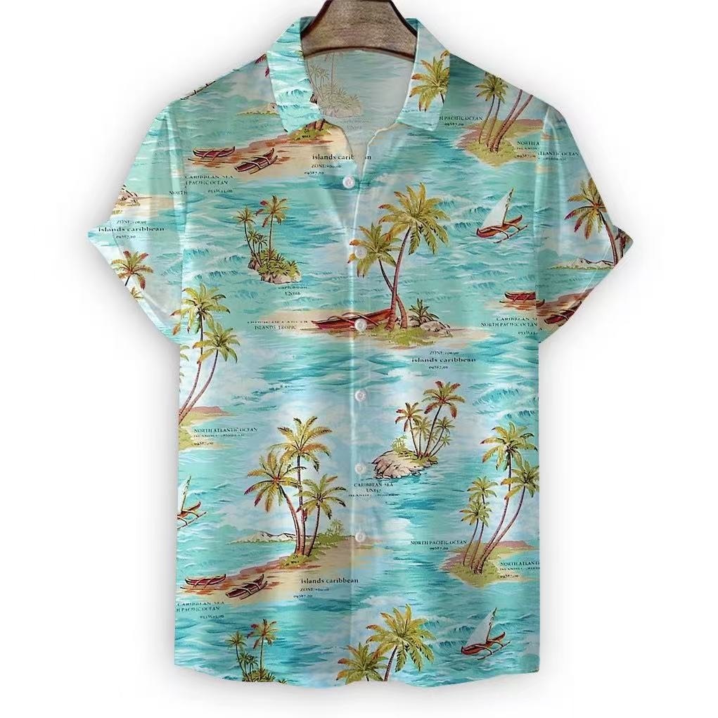 PS--รุ่น-366 เสื้อฮาวายแขนสั้นลายดอกมาใหม่ เสื้อเชิ้ตแขนสั้น เนื้อผ้าใส่สบาย เล่นสงกรานต์และเที่ยวทะเลได้หมด พร้อมส่งจาก