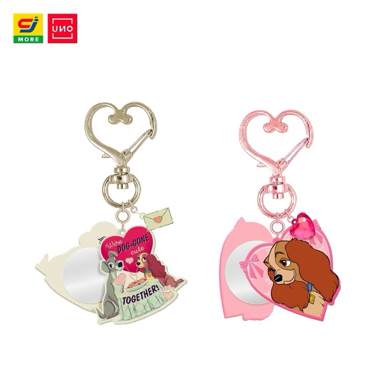 (พร้อมส่ง/New/ของแท้💯) พวงกุญแจกระจก Disney Lady and the tramp