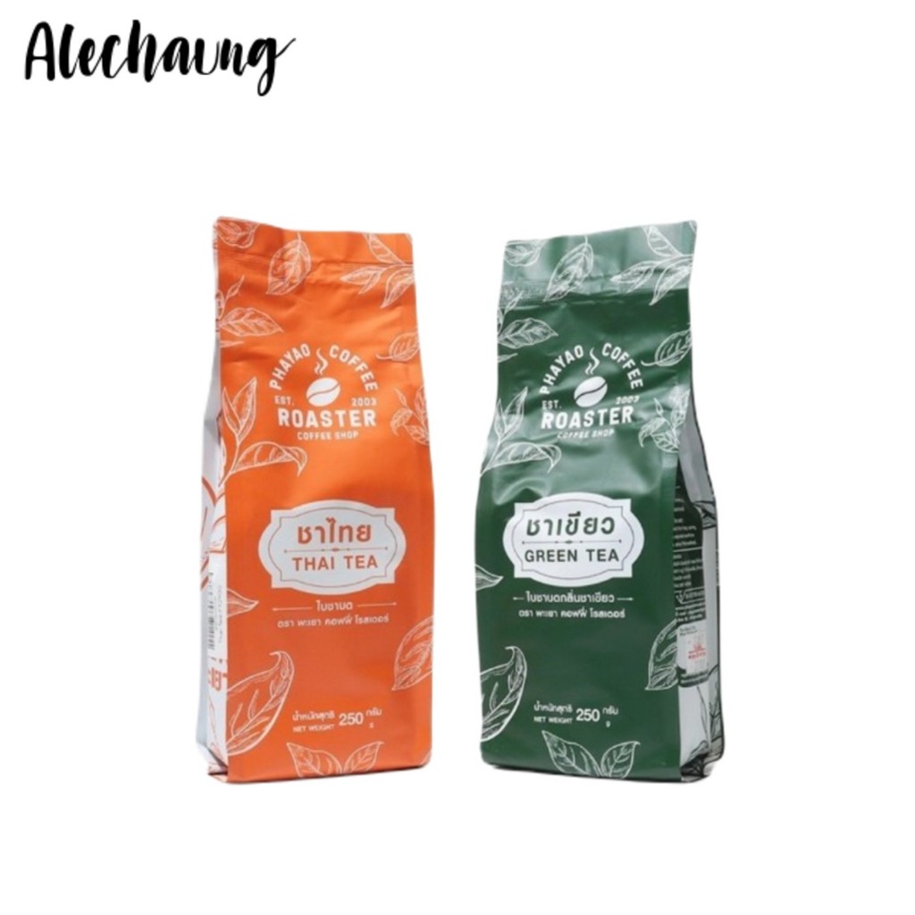 ใบชาพรีเมี่ยม ใบชาเขียว Green Tea ผงชาเขียวสูตรเข้มข้น ชาไทย ใบชาแท้บดหยาบ Alechaung coffee