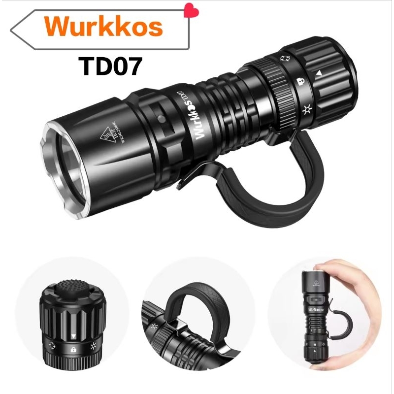 Wurkkos TD07 SFT25R สว่าง1300ลูเมน กะทัดรัดและทนทานเหมาะสำหรับกลางแจ้งผจญภัยและตั้งแคมป์