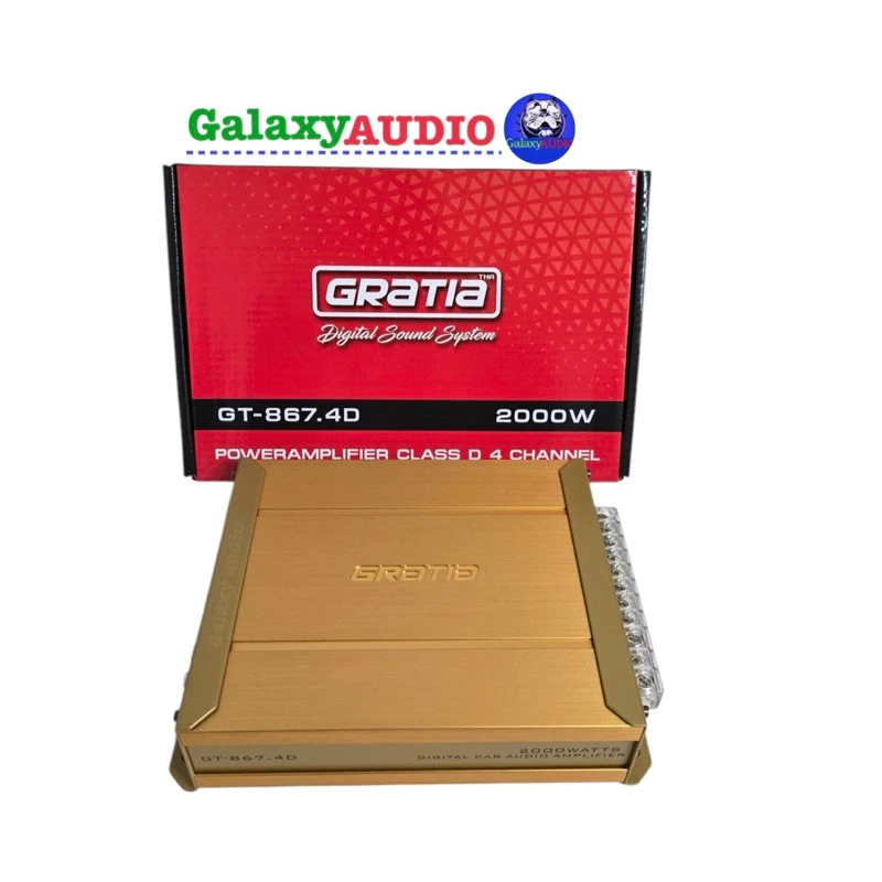 GRATIA รุ่น GT-867.4D เพาเวอร์แอมป์ สำหรับขับเสียงกลางแหลม คลาสดี Class D 4CH 2000watts.วัตต์