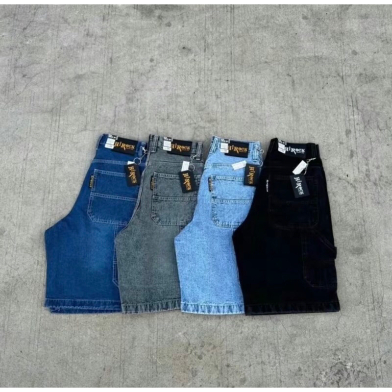 HiRock กางเกงยีนส์3ส่วนคลุมเข่าแถมป้าย+ตะขอ