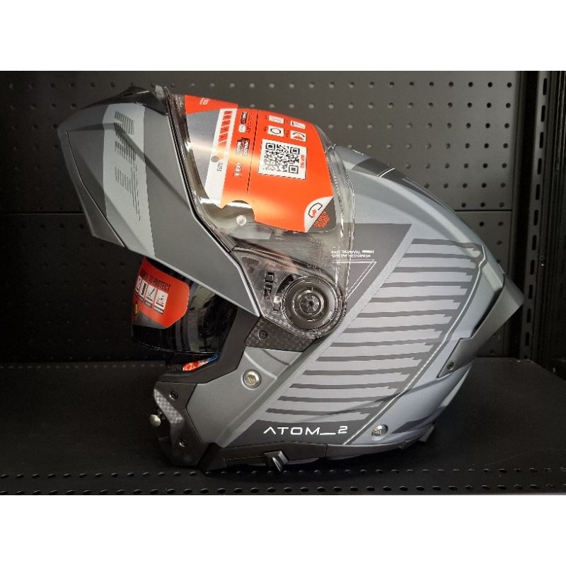 หมวกกันน็อคยกคาง MT Atom2 SV Linking Matt Grey