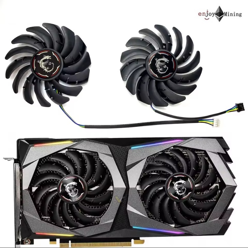พัดลมการ์ดจอ MSI RTX 2060 2060SUPER 8GB GAMING X dragon Graphics Card Replacement Fan PLD09210S12HH(