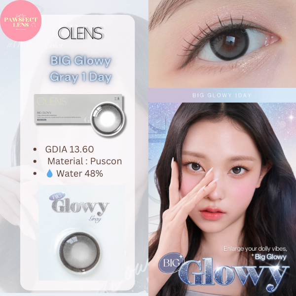 Olens - BIG Glowy gray เลนส์รายวัน สีเทา