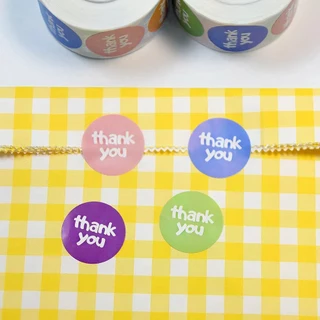 สติ๊กเกอร์ขอบคุณ ขนาด2.5ซม.500ดวง ติดกล่อง ติดแก้วน้ำ sticker thankyou C881