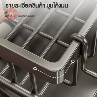 ที่วางฟองน้ำซิงค์ ชั้นวางเศษผ้า ตะกร้าสแตนเลส304 ชั้นวางฟองน้ำ ที่วางของระบายน้ำ พร้อมก้านแขวนผ้า ชั้นวางอุปกรณ์ล้างจาน