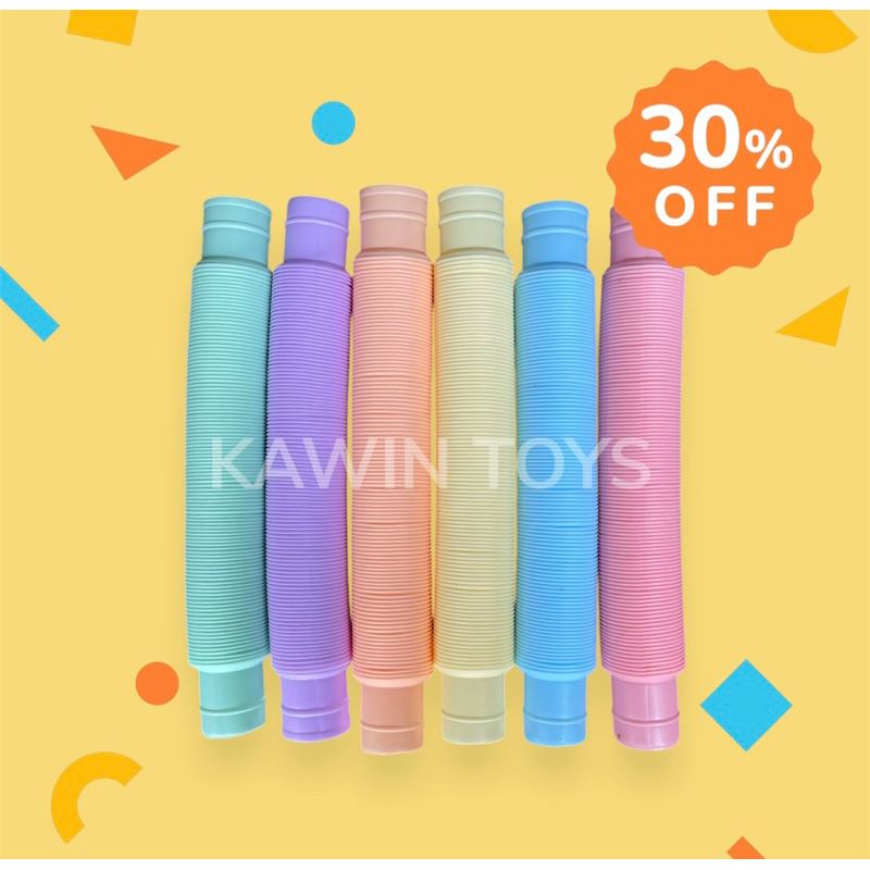 ของเล่น ท่อป๊อปสีพลาสเทล ขนาด 3*18.5ซม. (ราคา 110บาท ได้ 24เเท่ง) คละสี