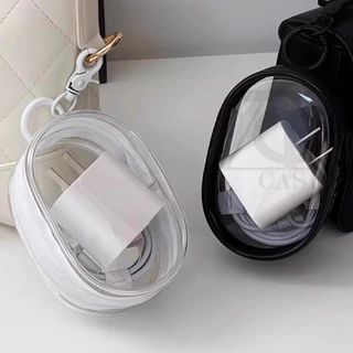 กล่องเก็บสายเคเบิลข้อมูล INS Clear พร้อมฝาครอบป้องกันสายเคเบิลแบบพกพา กระเป๋าเก็บของอเนกประสงค์สำหรับการเดินทาง