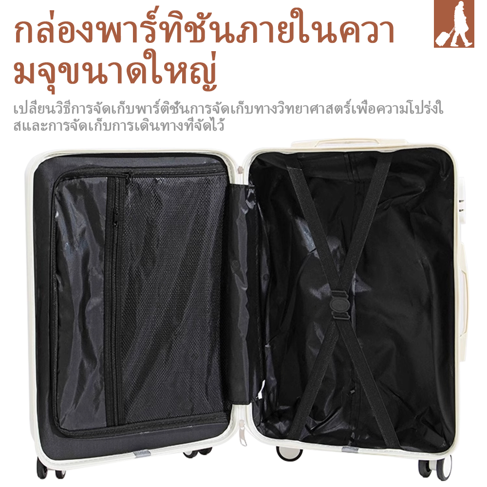 กระเป๋าเดินทางล้อลาก Kingsun รุ่น216 ล้อหมุน 360 องศา18/20/24/28นิ้ว รุ่นซิป วัสดุABS+PC