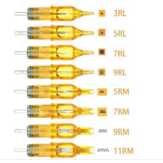 เข็มฮอค Yellow dragon ลงสี ลงเงา หน้าตรง หน้าโค้ง RL RM RS M…