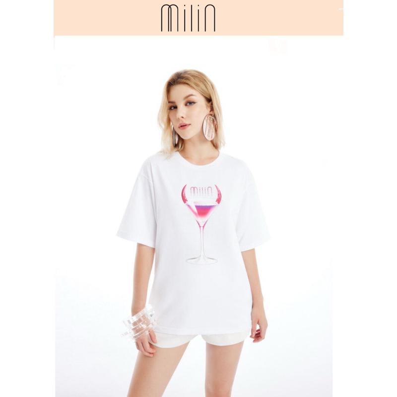Milin Rainbow Martini T-Shirt SS23 Welcome Drink เสื้อยอดมิลิน ทรงปล่อย US4 อก ได้ถึง 40