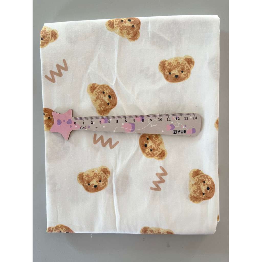 ผ้าคอตตอน 100% คอตตอนทอทวิล ผ้าหน้ากว้าง 1.6 เมตร ลายหมีww - รูปที่ 5