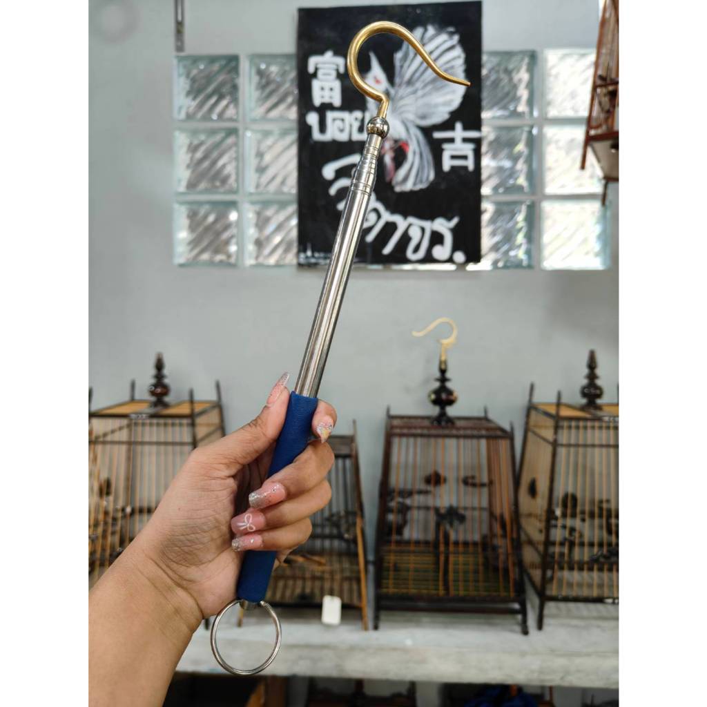 ตะขอแขวนกรงนก ไม้แขวนจองราว ตะขอสแตนเลสแขวนกรงปรับระดับได้ - รูปที่ 2