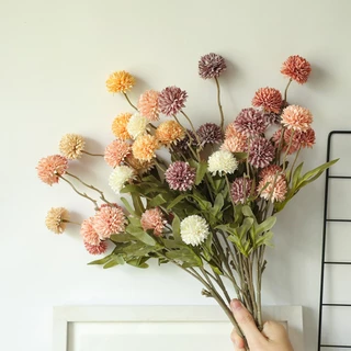 OurHome [พร้อมส่ง] ดอกแดนดิไลอัน 5 หัว Artificial 5 heads of dandelion ดอกไม้ปลอมงานแต่งงานและของตกแต่งบ้าน โรงแรม