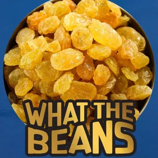 ลูกเกดเหลืองทองขนาดเล็ก 500 กรัม WHAT THE BEANS นุ่มหนึบ หวานอมเปรี้ยว