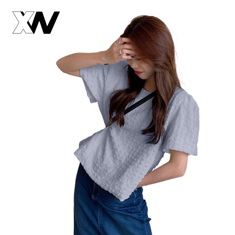 XWbrand  NEW เสื้อผ้าแฟชั่น เสื้อยืดผู้หญิงคอกลมแขน ให้เลือกน่ารักมากแม่ ผ้าดีใส่สบายใส่อยู่บ้าน