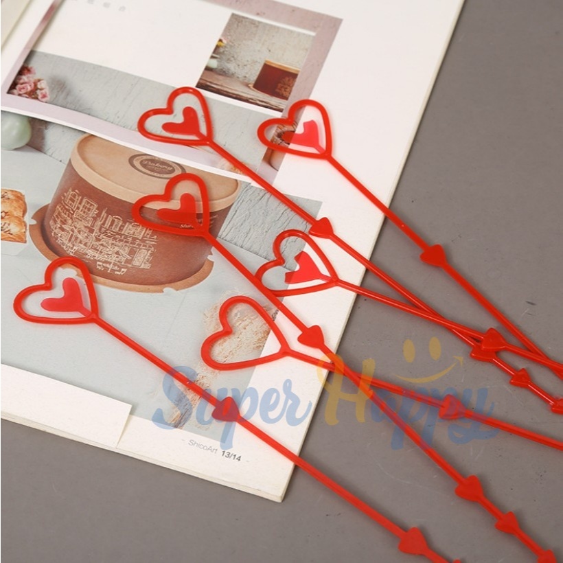 ก้านเสียบการ์ด (ยกห่อ50ก้าน) แบบพลาสติก 34 ซม. วาเลนไทน์ ไม้เสียบการ์ดอวยพรใส่ช่อดอกไม้ - รูปที่ 7