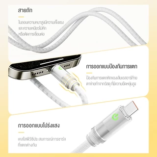 BASIKE สายชาร์จไอโฟน สายชาร์จเร็ว สายชาร์จ 60W Type-C to Type-C Cable For ip 15 แท็บเล็ต Fast Charge Cable ไฟแสดงสถานะ