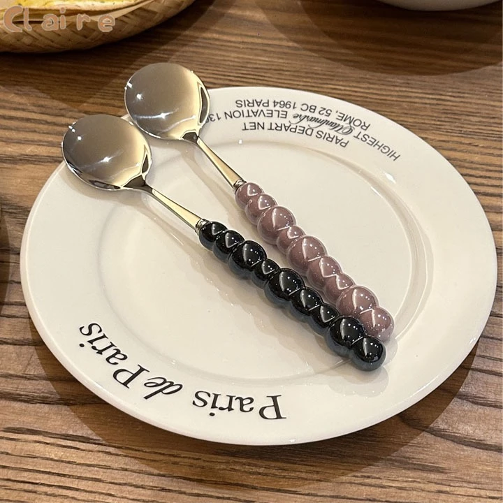 COD ช้อนส้อม ช้อนส้อมสแตนเลส ที่จับเซรามิกมุก ชุดช้อนส้อม Claire