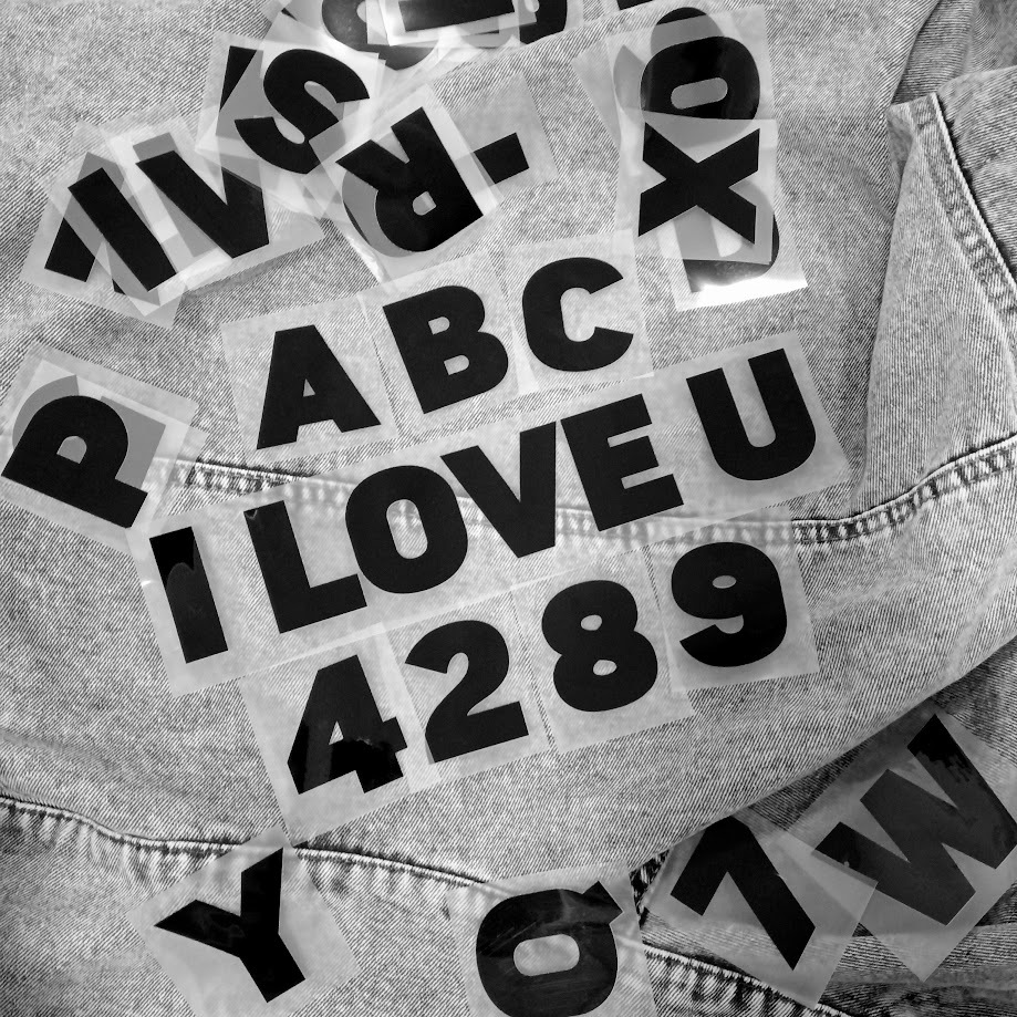 ตัวรีดติดเสื้อ สติกเกอร์ติดเสื้อสีดำ Finder อักษร 0-9 และ อักษร A-Z F.63 ฟอนต์หนา รีดติดทุกเนื้อผ้า