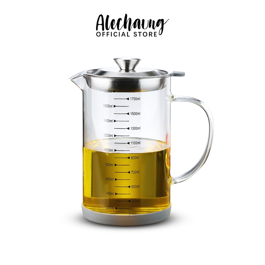 Alechaung ที่กรองน้ํามัน กระจก กรองน้ํามัน oil filter pot 1/1.5/1.8L หม้อกรองน้ํามัน ทนความร้อน