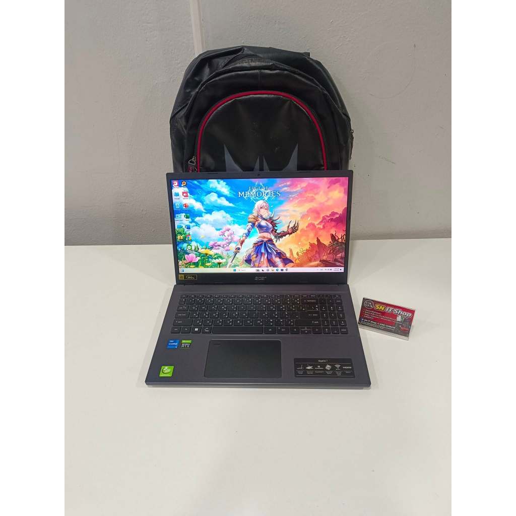Acer Aspire 7 A715-51G-51HN (มือสอง) ประกันศูนย์ Acer 19/6/2026 ลงโปรแกรมพร้อมใช้งาน แถมฟรี กระเป๋า 