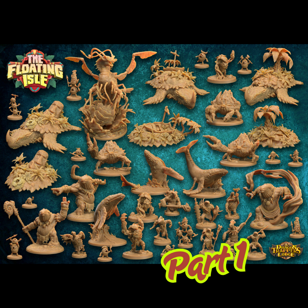 DnD Miniature I The Floating Isel Part 1 Iโมเดลบอร์ดเกม (งานเรซิ่นยังไม่ลงสี) ฐาน 1-2 นิ้ว