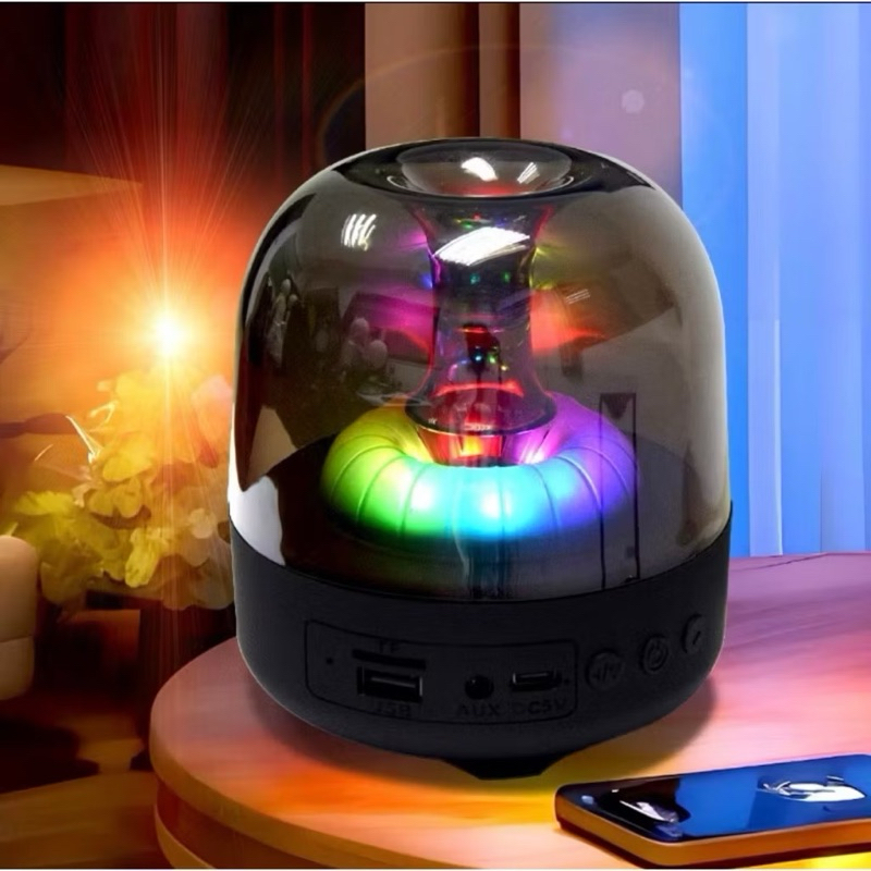 ลำโพงบลูทูธ เสียงดี เบสแน่น ลำโพงบลูทูธมีไฟ Wireless and Bluetooth Speakers Big diamond model W27 ใส