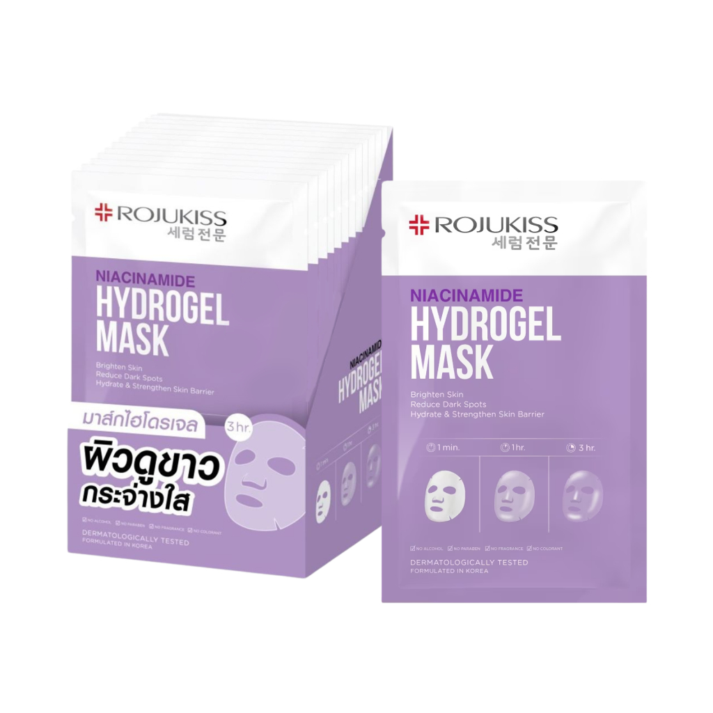 [ ซอง ] Rojukiss Niacinamide / PDRN Hydrogel Mask โรจูคิส ไนอาซินาไมด์ / พีดีอาร์เอน มาส์ก 33g. - รูปที่ 2
