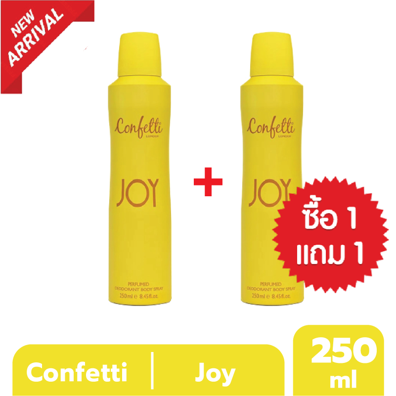 [ซื้อ1แถม1] Confetti London Body Spray - Joy 250ml / คอนเฟตติ ลอนดอน บอดี้สเปรย์ - จอย 250มล.