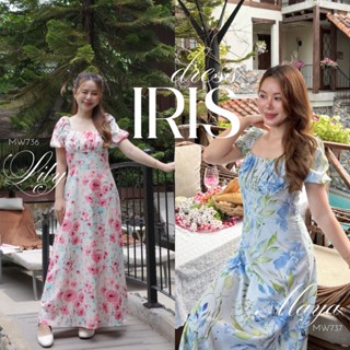 MyWay Brand : Dress - Iris เดรสยาวพิมพ์ลายดอกไม้ ชุดออกงาน ไ…