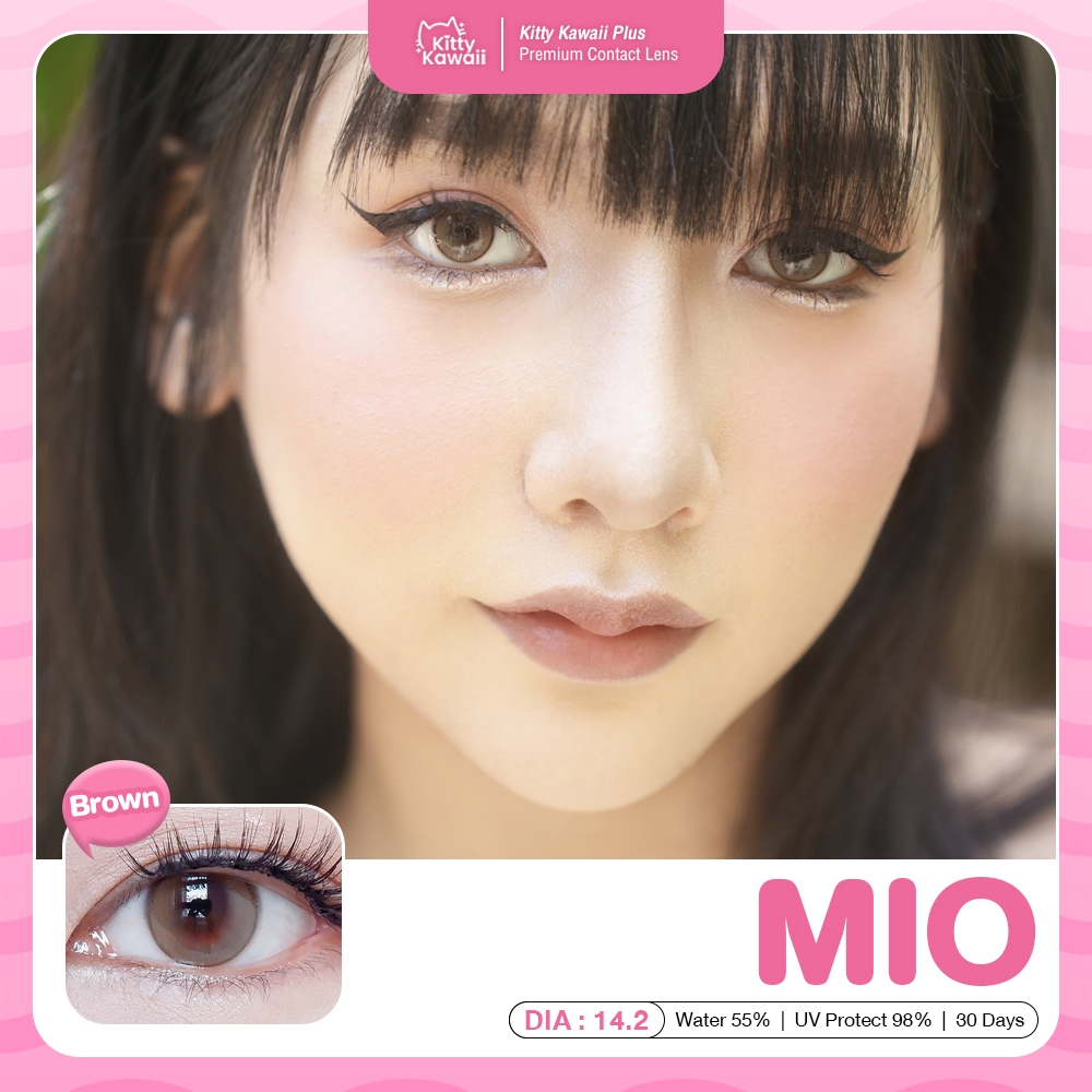 คอนแทคเลนส์ Mio Brown / Gray (Kitty Kawaii) ขนาดมินิ 🌷 ตาหวาน ละมุนแบบมีมิติ รูปที่ 3
