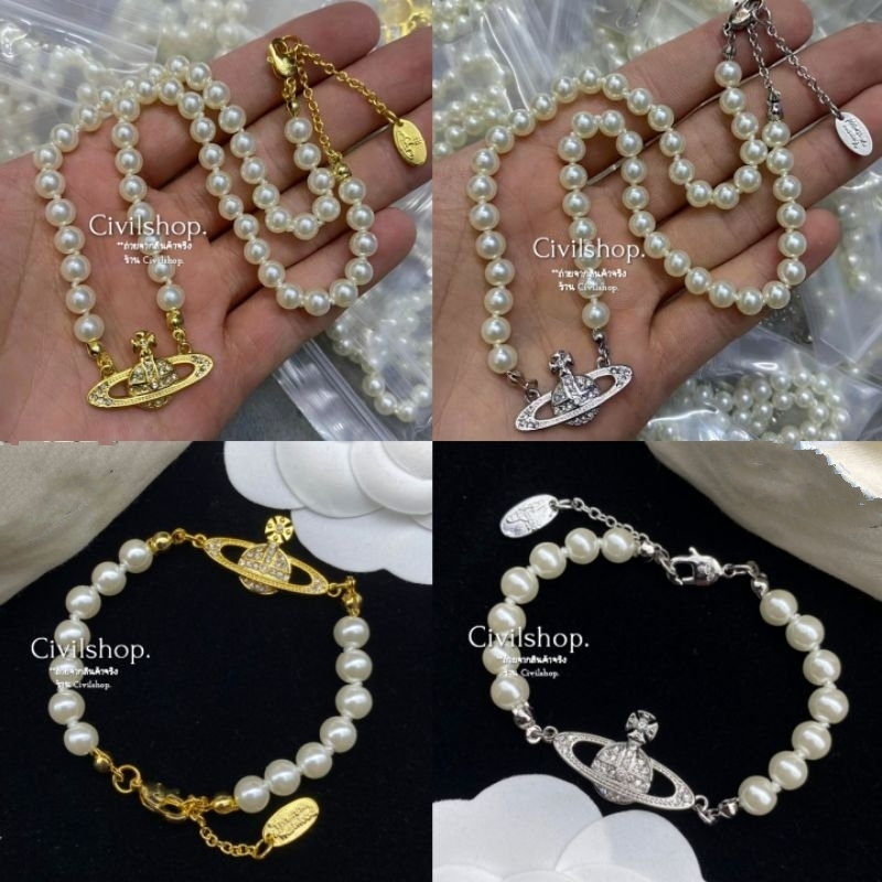 สร้อย ดาวเสาร์ มุก งานออริ งานปั้ม (พร้อมส่งในไทย)