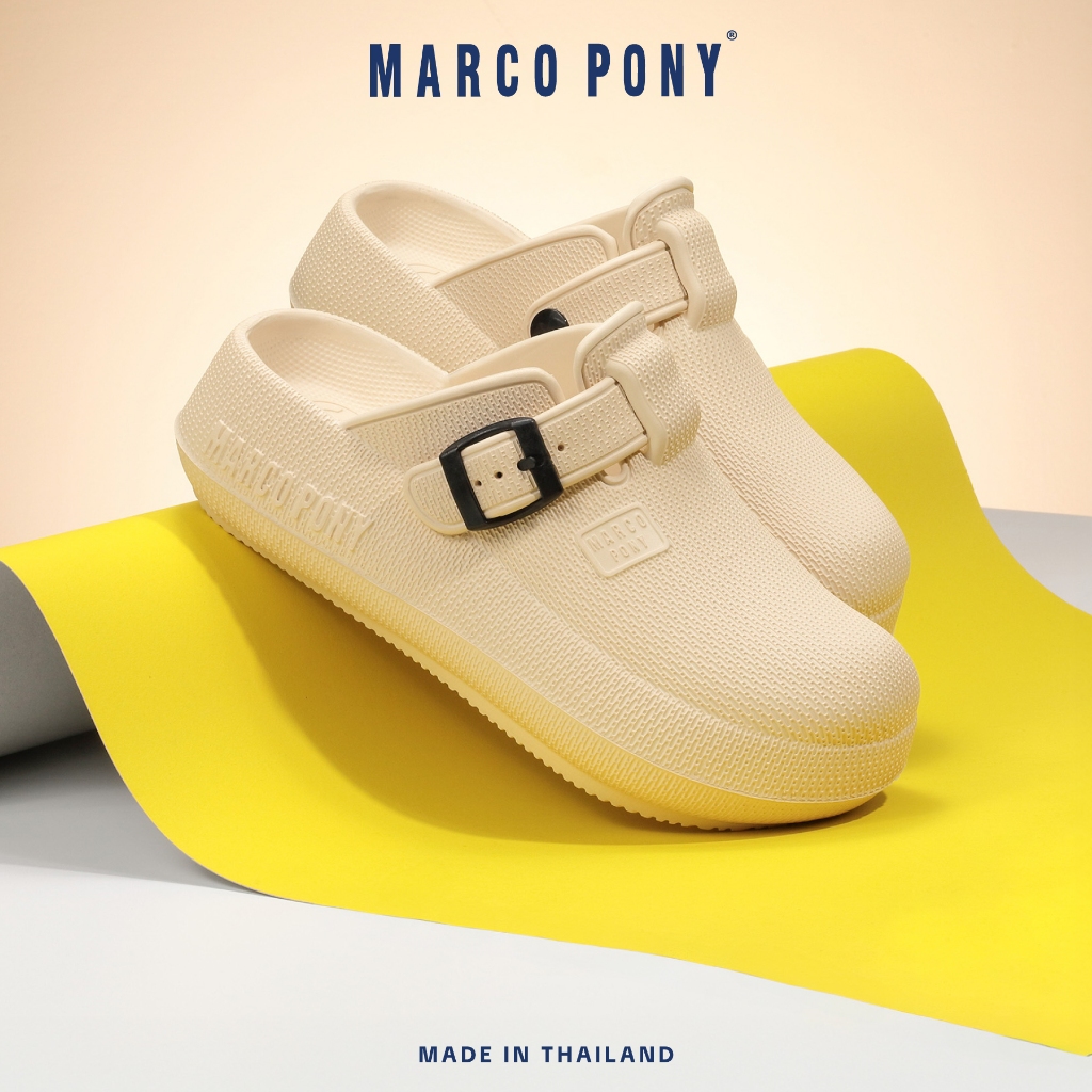 Marco Pony รองเท้าเปิดส้น รองเท้าแบบสวม สไตล์มินิมอล EVA กันน้ำ พื้นนิ่ม เสริมความสูง Size 36-41 รุ่น MH9029