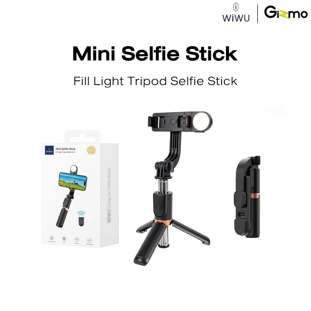 WiWU รุ่น Wi-SE011 ไม้เซลฟี่ พกพา ขนาดเล็ก mini portable selfie stick fill light