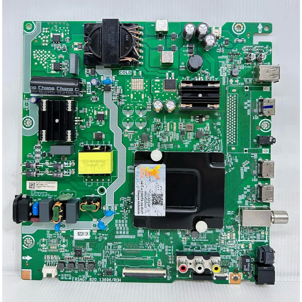 เมนบอร์ด Hisense ไช้กับรุ่น 55A6500N พาร์ท RSAG7.820.13696/ROH ของแท้ถอด มือ2 เทสไห้แล้ว