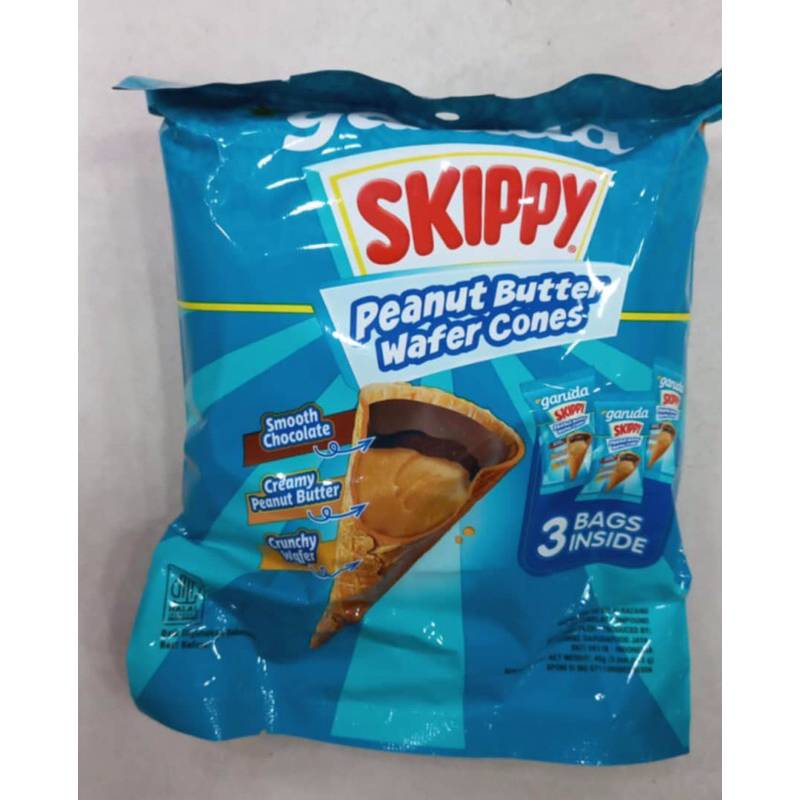 ขนมskippy peanut butter wafer cones