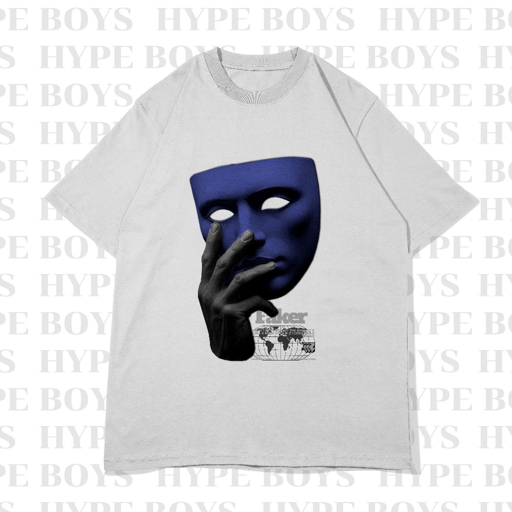 เสื้อยืดโอเวอร์ไซส์ Fake เสื้อยืดโอเวอร์ไซส์สีขาว/ดำ ผ้าคอตตอล สกรีนDFT/DTF